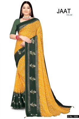Jaat Vol 2 Wightless Foil Print Saree printed saree