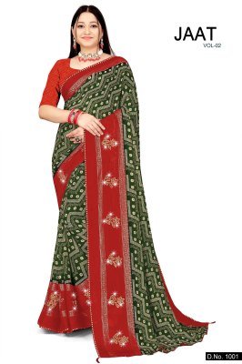 Jaat Vol 2 Wightless Foil Print Saree printed saree