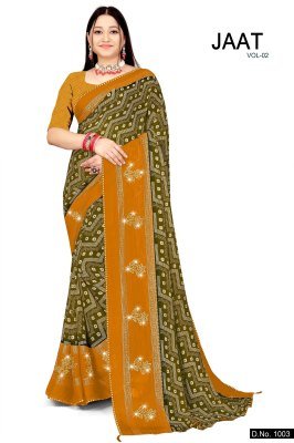 Jaat Vol 2 Wightless Foil Print Saree printed saree