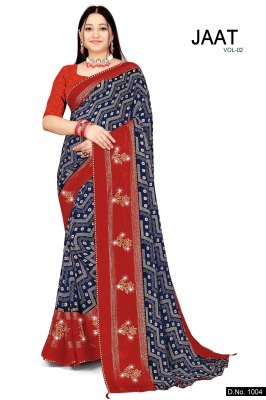 Jaat Vol 2 Wightless Foil Print Saree printed saree