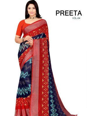 Preeta Vol 4 Georgette Fabric Printed Saree 