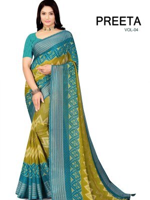 Preeta Vol 4 Georgette Fabric Printed Saree printed saree
