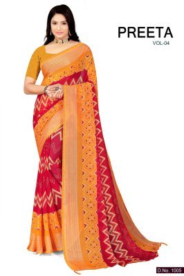 Preeta Vol 4 Georgette Fabric Printed Saree printed saree