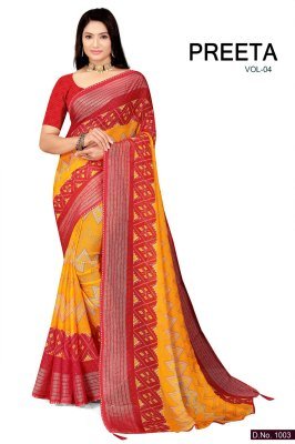 Preeta Vol 4 Georgette Fabric Printed Saree printed saree